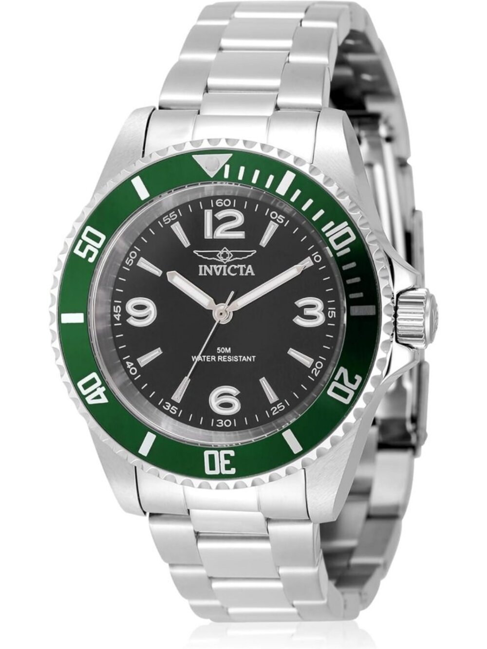 Men's 40mm Stainless Steel Watch, Black Dial, Quartz Movement, Stylish & Durable